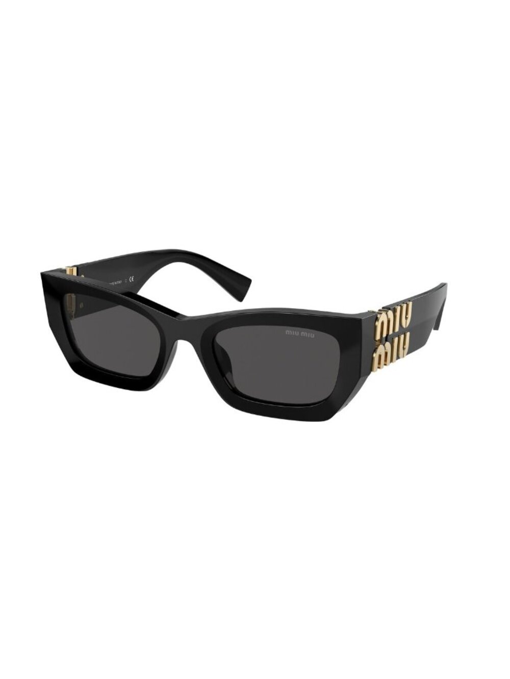 New Miu Miu Women's Sunglasses Black Square Grey Lens Injected Frame MU 09WS 53